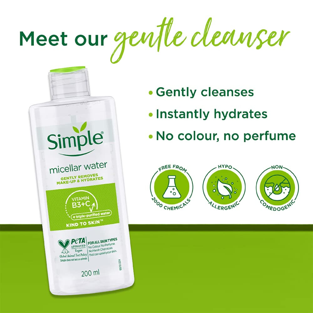 Simple Kind to Skin Micellar Cleansing Water 200ML UK 183841434